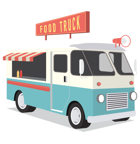 header image van een getekende foodtruck